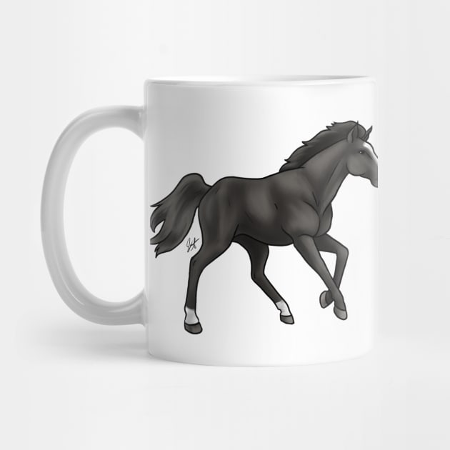 Horse - Mustang - Black by Jen's Dogs Custom Gifts and Designs